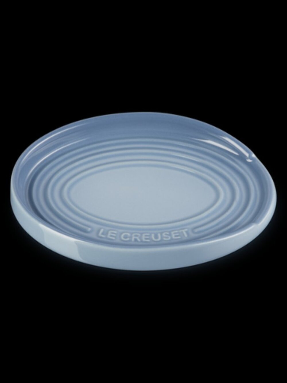 Le Creuset Stoneware Oval Spoon Rest Chambray Blue NEW